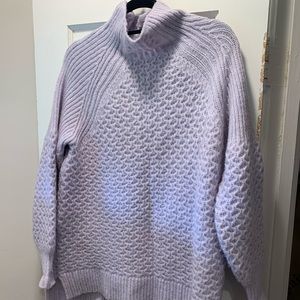 Lavender Purple Wool Mock Turtleneck Sweater